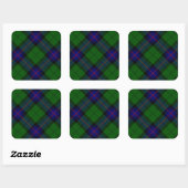 Sticker Carré Armstrong clan tartan bleu vert plaid (Feuille)