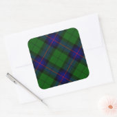 Sticker Carré Armstrong clan tartan bleu vert plaid (Enveloppe)