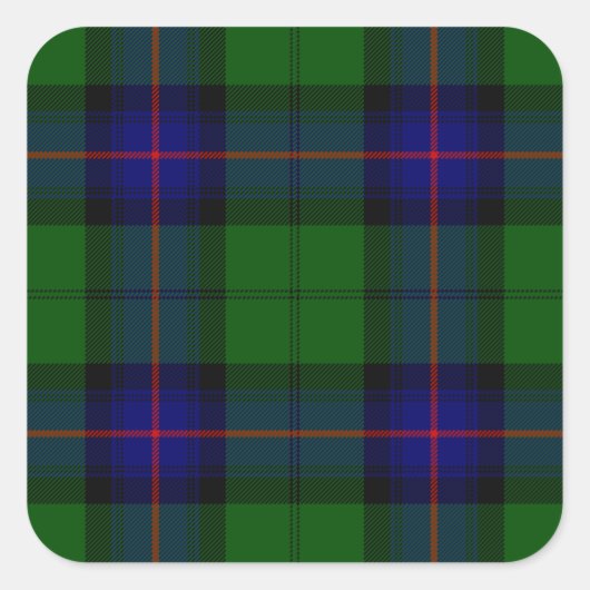 Sticker Carré Armstrong tartan bleu et vert plaid (Devant)