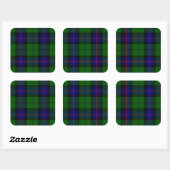Sticker Carré Armstrong tartan bleu et vert plaid (Feuille)
