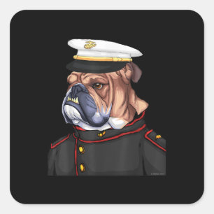 Sticker Carré Army Bulldog