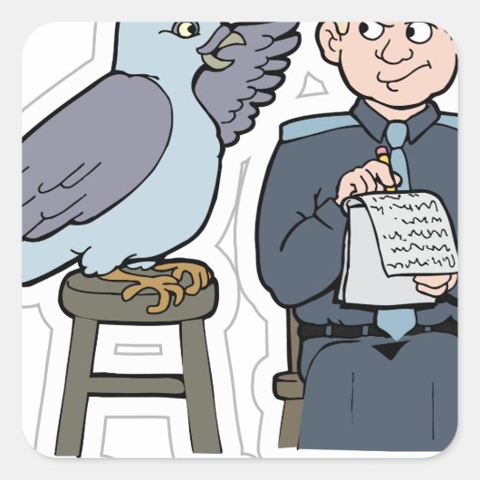 Sticker Carré arrêter d'attraper le pigeon (Devant)