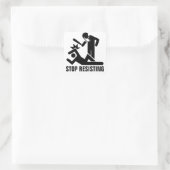 Sticker Carré Arrêter de résister (Sac)