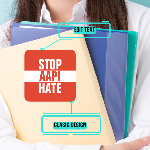 Sticker Carré Arrêter la haine AAPI