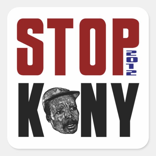 Sticker Carré Arrêtez Kony 2012 (Devant)