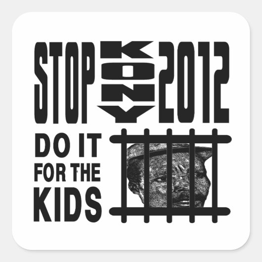 Sticker Carré Arrêtez Kony 2012 - Faites-le pour les enfants (Devant)