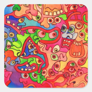 Sticker Carré Arrêtez le monde, je veux descendre !