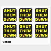 Sticker Carré Arrêtez-les sur le slogan anti-nucléaire (Feuille)