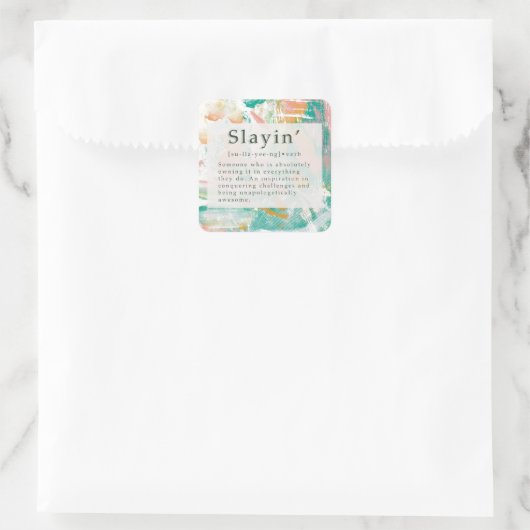 Sticker Carré Arrière - plan abstrait rose vert de définition (Sac)