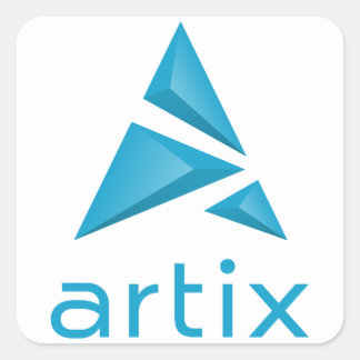 Sticker Carré Arrière - plan blanc de marque de logo Artix (vert