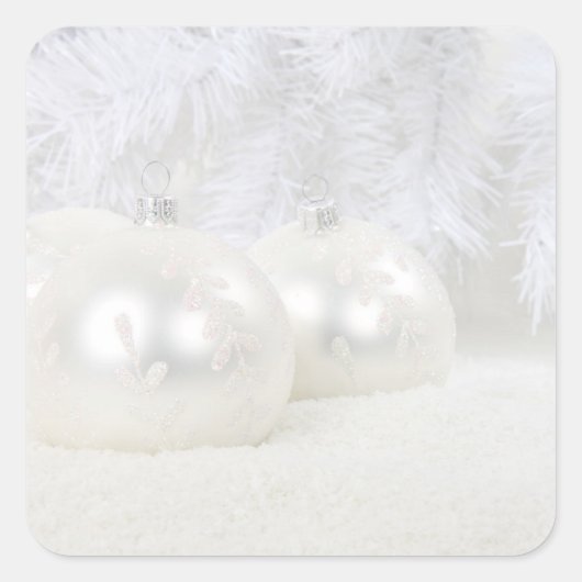 Sticker Carré Arrière - plan blanc de Noël (Devant)