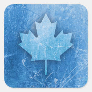 Sticker Carré Arrière - plan canadien de la feuille d'érable ble