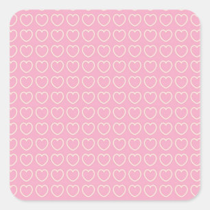 Sticker Carré Arrière - plan Coeur rose