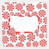 Sticker Carré Arrière - plan de bonbons de menthe à menthe avec  (Devant)