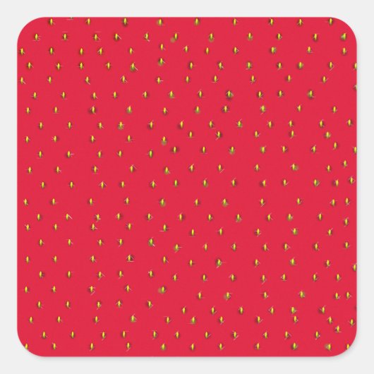 Sticker Carré Arrière - plan de fraise drôle rouge (Devant)