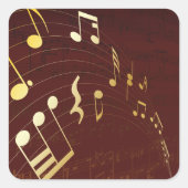 Sticker Carré Arrière - plan de notes musicales (Devant)