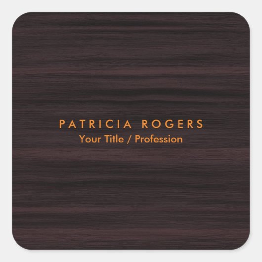 Sticker Carré Arrière - plan en bois Orange Brown Professionnel (Devant)