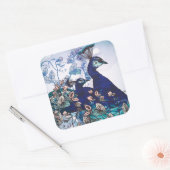 Sticker Carré Arrière - plan floral avec Peacocks (Enveloppe)