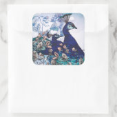 Sticker Carré Arrière - plan floral avec Peacocks (Sac)