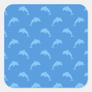 Sticker Carré Arrière - plan graphique Motif dauphin mignon