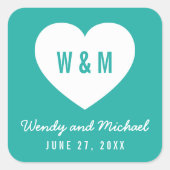 Sticker Carré Arrière - plan modifiable couleur Monogramme Maria (Devant)