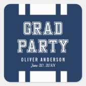 Sticker Carré Arrière - plan modifiable Couleur Varsity Graduati (Devant)