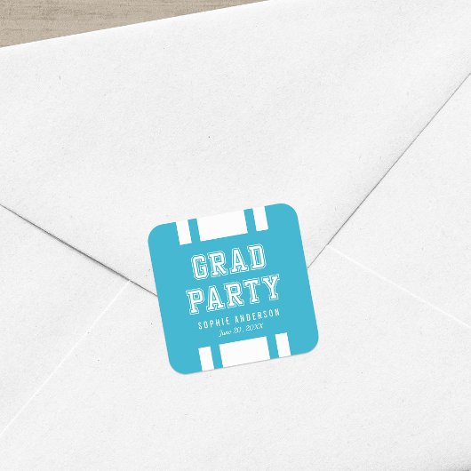 Sticker Carré Arrière - plan modifiable Couleur Varsity Graduati