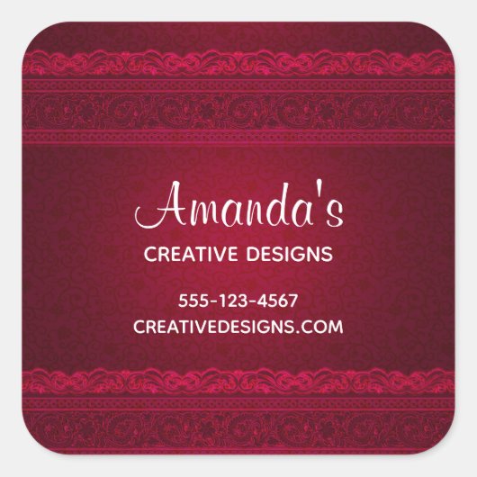 Sticker Carré Arrière - plan rouge élégant et élégant (Devant)