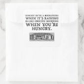 Sticker Carré Arrivée dans une librairie quand il pleut (Sac)