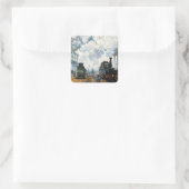 Sticker Carré Arrivée du train de Normandie (1877) Claude Monet (Sac)