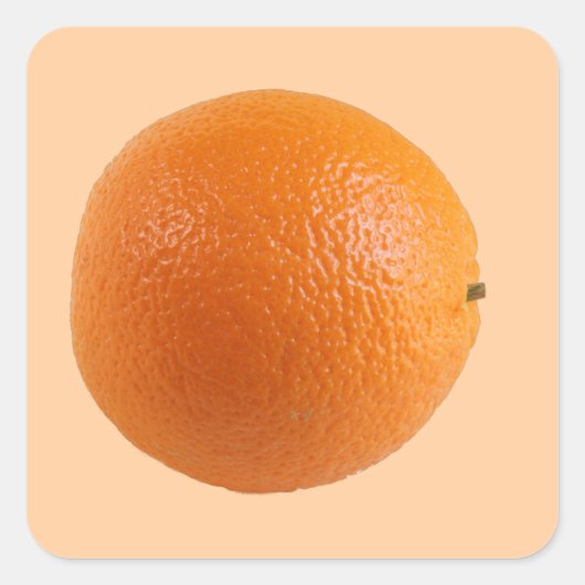 Sticker Carré Arrondi Orange Fruit frais Photo (Devant)