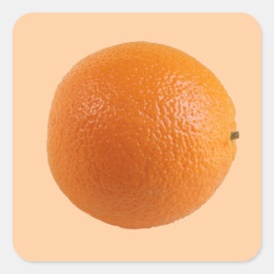 Sticker Carré Arrondi Orange Fruit frais Photo