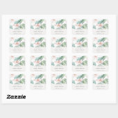 Sticker Carré Arrosement de mariage moderne rustique pastel rose (Feuille)