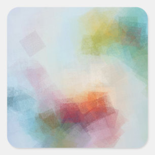 Sticker Carré Art Abstrait Coloré Tendance Moderne Personnalisé