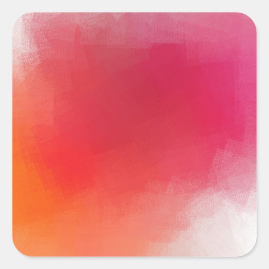 Sticker Carré Art abstrait moderne personnalisable rose rouge or (Devant)
