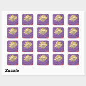 Sticker Carré Art africain Abstrait : Vagues de passion violette (Feuille)