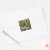 Sticker Carré Art antique du Père Noël (Enveloppe)