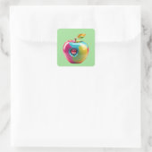 Sticker Carré Art Apple vibrant (Sac)