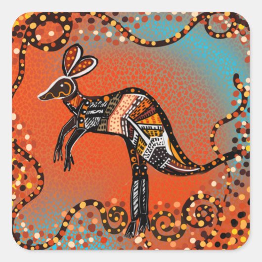 STICKER CARRÉ ART AUSTRALIE (Devant)