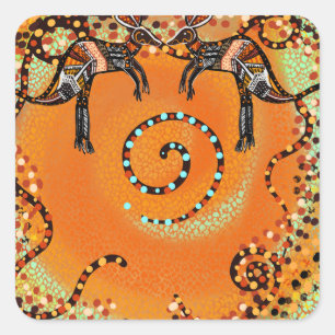 STICKER CARRÉ ART AUSTRALIEN