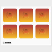 Sticker Carré Art botanique Ember‑Tone (Feuille)