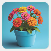 Art Botanique Floral Vibrant, Fleurs Zinnia