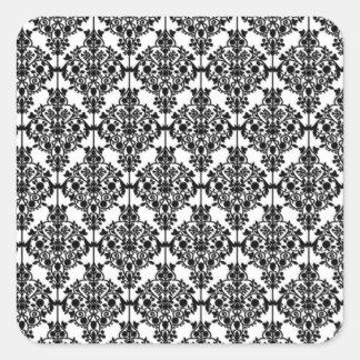 Sticker Carré Art Damas noir et blanc