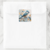 Sticker Carré Art d'aquarelle Blue Jay (Sac)