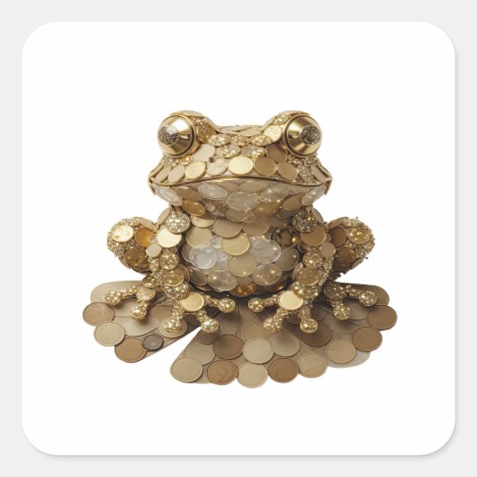 Sticker Carré Art de décalque abstrait argent premium (Devant)