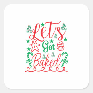 Sticker Carré Art de Noël laissez-vous cuire