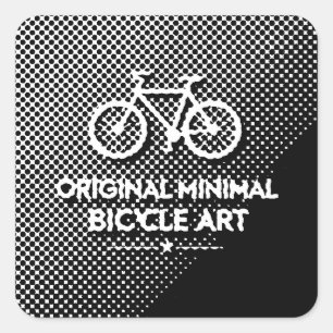 Sticker Carré Art de vélo minimaliste