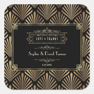 Sticker Carré Art Déco Black Gatsby Mariage des années 1920