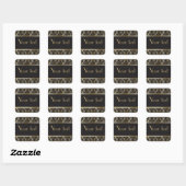Sticker Carré art deco,black,gold,elegant,chic,monogram ready, c (Feuille)