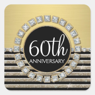 Sticker Carré Art Déco Moderne Horizontale Parties scintillant e